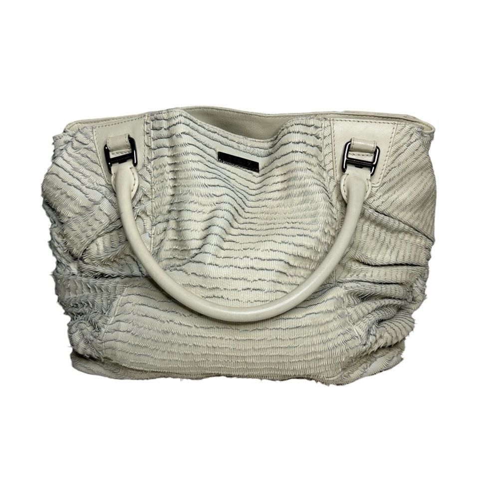 Burberry Prorsum Cream Fringe Leather Slouchy Hobo Bag Carryall Luxurious Chic